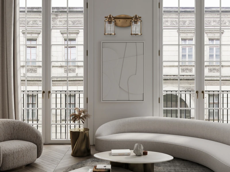 MeineWunschleuchte LED Wandleuchte In Messing Für Badezimmer & Wohnraum, 2-flammig Breite 36cm 7 MeineWunschleuchte LED Wandleuchte In Messing Für Badezimmer & Wohnraum, 2-flammig Breite 36cm – Bild 5