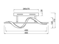 Reality Leuchten LED Wandleuchte ISABEL Spirale Chrom 3 Stufen Dimmer - Breite 46cm -Bestes Beleuchtungs Geschäft led wandleuchte isabel spirale chrom 3 stufen dimm 7