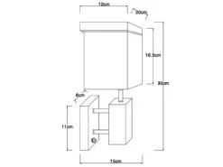 MeineWunschleuchte LED Wandleuchte Mit Stoff Lampenschirm Und Holzoptik, Höhe 30cm -Bestes Beleuchtungs Geschäft led wandleuchte mit stoff lampenschirm und holzopt 3