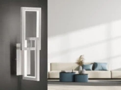 Wofi LED Wandleuchte MURIEL Dimmbar Aus Aluminium Silber Matt, Höhe 40,9cm