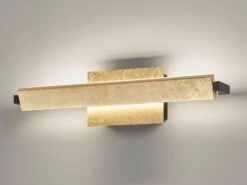 Fischer & Honsel LED Wandleuchte PARE Schwenkbar & Dimmbar - Blattgoldfarben / Schwarz 40cm Lang