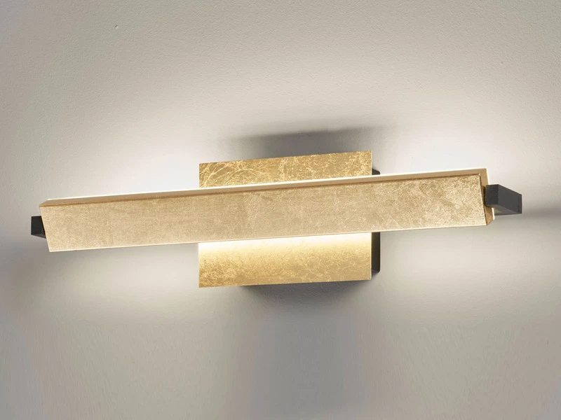 Fischer & Honsel LED Wandleuchte PARE Schwenkbar & Dimmbar - Blattgoldfarben / Schwarz 40cm Lang 3 Fischer & Honsel LED Wandleuchte PARE Schwenkbar & Dimmbar - Blattgoldfarben / Schwarz 40cm Lang