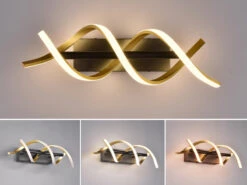 Trio Leuchten LED Wandleuchte SEQUENCE Dimmbar Lichtfarbe Einstellbar Messing 47cm