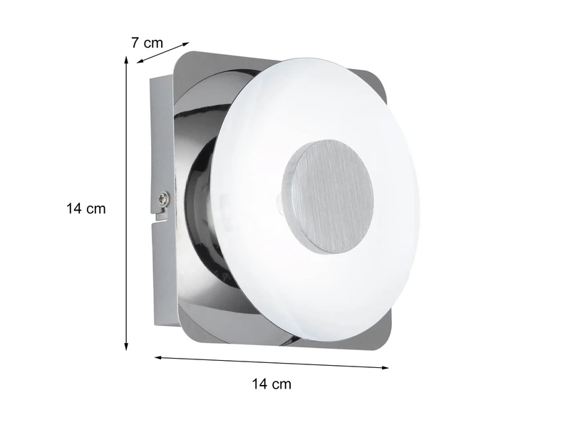 Wofi LED Wandleuchte SPACE Silber Chrom Mit Glas, Höhe 14cm 6 Wofi LED Wandleuchte SPACE Silber Chrom Mit Glas, Höhe 14cm – Bild 4