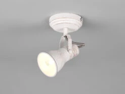 MeineWunschleuchte LED Wandstrahler 1 Flammig Mit Verstellbarem Metallschirm In Weiß, Ø 8cm