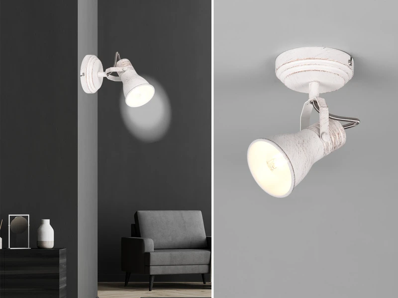 MeineWunschleuchte LED Wandstrahler 1 Flammig Mit Verstellbarem Metallschirm In Weiß, Ø 8cm 10 MeineWunschleuchte LED Wandstrahler 1 Flammig Mit Verstellbarem Metallschirm In Weiß, Ø 8cm – Bild 8