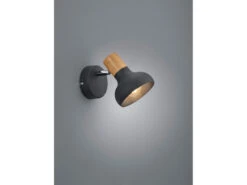 MeineWunschleuchte LED Wandstrahler Aus Metall In Schwarz & Holzoptik, Höhe 17cm -Bestes Beleuchtungs Geschäft led wandstrahler aus metall in schwarz holzoptik h 2