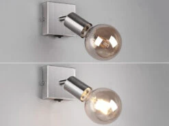 MeineWunschleuchte LED Wandstrahler Silber Dimmbar, 1 Flammiger Spot Mit Schalter, 9x11cm -Bestes Beleuchtungs Geschäft led wandstrahler silber dimmbar 1 flammiger spot m 2