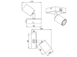 MeineWunschleuchte LED Wandstrahler Silber Dimmbar, 1 Flammiger Spot Mit Schalter, 9x11cm -Bestes Beleuchtungs Geschäft led wandstrahler silber dimmbar 1 flammiger spot m 6