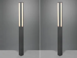 Trio Leuchten LED Wegeleuchte 2er Set Pollerleuchte Eckig In Anthrazit, Höhe 150cm, IP54