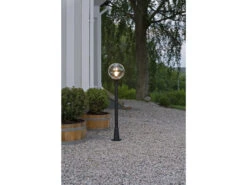 MeineWunschleuchte LED Wegeleuchte Aluminium Schwarz Mit Glaskugel, Höhe 118cm -Bestes Beleuchtungs Geschäft led wegeleuchte aluminium schwarz mit glaskugel ho 4