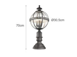 MeineWunschleuchte LED Wegeleuchte Im Jugendstil Mit Glaskugel, Anthrazit Höhe 70cm -Bestes Beleuchtungs Geschäft led wegeleuchte im jugendstil mit glaskugel anthra 3