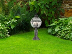 MeineWunschleuchte LED Wegeleuchte Im Jugendstil Mit Glaskugel, Anthrazit Höhe 70cm -Bestes Beleuchtungs Geschäft led wegeleuchte im jugendstil mit glaskugel anthra 5