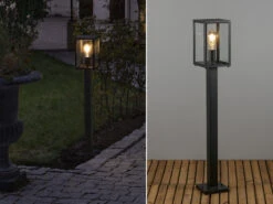 Konstsmide LED Wegeleuchte In Laternenoptik, Stahl Schwarz Höhe 100cm