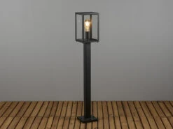 Konstsmide LED Wegeleuchte In Laternenoptik, Stahl Schwarz Höhe 100cm -Bestes Beleuchtungs Geschäft led wegeleuchte in laternenoptik stahl schwarz hoe 3