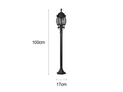 MeineWunschleuchte LED Wegeleuchte Nostalgische Laterne Aluminium Schwarz, Höhe 100cm -Bestes Beleuchtungs Geschäft led wegeleuchte nostalgische laterne aluminium sch 3