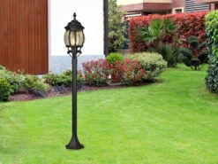 MeineWunschleuchte LED Wegeleuchte Nostalgische Laterne Aluminium Schwarz, Höhe 100cm -Bestes Beleuchtungs Geschäft led wegeleuchte nostalgische laterne aluminium sch 4