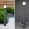 MeineWunschleuchte LED Wegeleuchte Pollerleuchte Mit 2 Steckdosen In Anthrazit Höhe 80cm IP44 -Bestes Beleuchtungs Geschäft led wegeleuchte pollerleuchte mit 2 steckdosen in