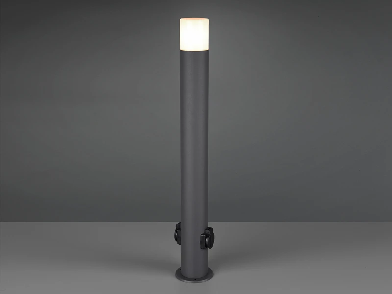 MeineWunschleuchte LED Wegeleuchte Pollerleuchte Mit 2 Steckdosen In Anthrazit Höhe 80cm IP44 5 MeineWunschleuchte LED Wegeleuchte Pollerleuchte Mit 2 Steckdosen In Anthrazit Höhe 80cm IP44 – Bild 3