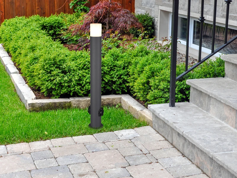 MeineWunschleuchte LED Wegeleuchte Pollerleuchte Mit 2 Steckdosen In Anthrazit Höhe 80cm IP44 7 MeineWunschleuchte LED Wegeleuchte Pollerleuchte Mit 2 Steckdosen In Anthrazit Höhe 80cm IP44 – Bild 5