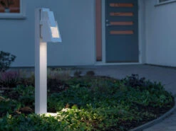 Konstsmide LED Wegeleuchte POTENZA, Alu Weiß, 350 Lumen, Austauschbares LED Modul