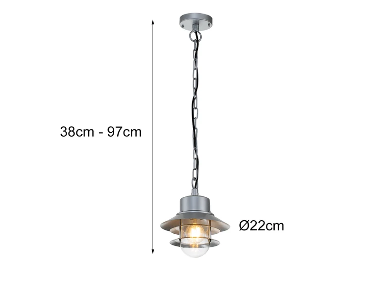 MeineWunschleuchte LED Wetterfeste Außen Hängeleuchte Aus Edelstahl, Silber Ø22cm 9 MeineWunschleuchte LED Wetterfeste Außen Hängeleuchte Aus Edelstahl, Silber Ø22cm – Bild 7