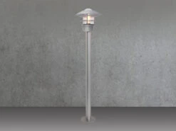 MeineWunschleuchte LED Wetterfeste Pollerleuchte Aus Edelstahl, Silber Höhe 100cm