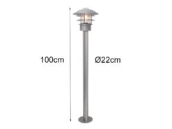 MeineWunschleuchte LED Wetterfeste Pollerleuchte Aus Edelstahl, Silber Höhe 100cm -Bestes Beleuchtungs Geschäft led wetterfeste pollerleuchte aus edelstahl silber 6