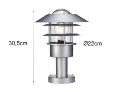MeineWunschleuchte LED Wetterfeste Sockelleuchte Aus Edelstahl, Silber Höhe 30,5cm -Bestes Beleuchtungs Geschäft led wetterfeste sockelleuchte aus edelstahl silber 5