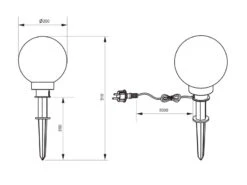 Reality Leuchten Leuchtkugel BOLO Für Den Garten Mit Strom Rauchfarbig, 5m Kabel, Ø 20 Cm -Bestes Beleuchtungs Geschäft leuchtkugel bolo fuer den garten mit strom rauchfa 24