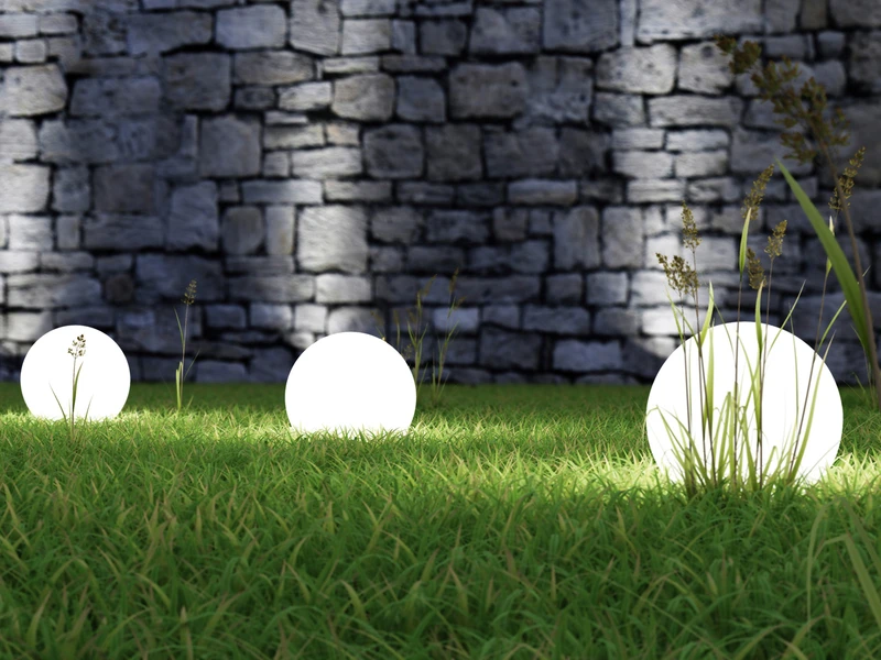 Reality Leuchten Leuchtkugel BOLO Für Den Garten Mit Strom Weiß, 5m Kabel, Ø 20 Cm 6 Reality Leuchten Leuchtkugel BOLO Für Den Garten Mit Strom Weiß, 5m Kabel, Ø 20 Cm – Bild 4