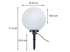Reality Leuchten Leuchtkugel BOLO Für Den Garten Mit Strom Weiß, 5m Kabel, Ø 40 Cm -Bestes Beleuchtungs Geschäft leuchtkugel bolo fuer den garten mit strom weiss 5 8