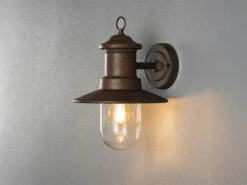 Konstsmide Maritime Außenwandlaterne NAPOLI Rostoptik & Klares Glas, Höhe 30,5cm