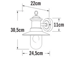 Konstsmide Maritime Außenwandlaterne NAPOLI Rostoptik & Klares Glas, Höhe 30,5cm -Bestes Beleuchtungs Geschäft maritime aussenwandlaterne napoli rostoptik klares 3