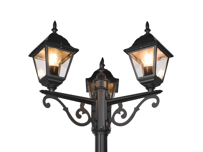 Trio Leuchten Mastleuchte LIVENZA 3-flammige Laterne Aluminium Schwarz Höhe 200cm 7 Trio Leuchten Mastleuchte LIVENZA 3-flammige Laterne Aluminium Schwarz Höhe 200cm – Bild 5