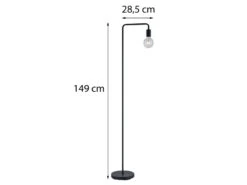 MeineWunschleuchte Minimalistische LED Stehleuchte, Metall Schwarz Matt, Höhe 149cm -Bestes Beleuchtungs Geschäft minimalistische led stehleuchte metall schwarz mat 3