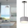 Smartwares Moderne Hängelampe, Stoff Grau/Abdeckung Satiniert, Ø 20 Cm, CEILING DREAM -Bestes Beleuchtungs Geschäft moderne haengelampe stoff grau abdeckung satiniert