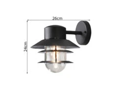 Konstsmide Moderne LED Außen Wandlaterne Hängend, Aluminium Schwarz, Höhe 24cm -Bestes Beleuchtungs Geschäft moderne led aussen wandlaterne haengend aluminium 1 2