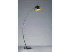 MeineWunschleuchte Moderne LED Bogenleuchte In Schwarz Schirm Innen Gold, 155cm Hoch 75cm Ausladung -Bestes Beleuchtungs Geschäft moderne led bogenleuchte in schwarz schirm innen g 3