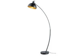 MeineWunschleuchte Moderne LED Bogenleuchte In Schwarz Schirm Innen Gold, 155cm Hoch 75cm Ausladung -Bestes Beleuchtungs Geschäft moderne led bogenleuchte in schwarz schirm innen g 5
