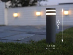 Lutec Moderne LED Wegeleuchte / Sockelleuchte FOCUS, Aluguss Anthrazit, Höhe 40 Cm -Bestes Beleuchtungs Geschäft moderne led wegeleuchte sockelleuchte focus alugus 2