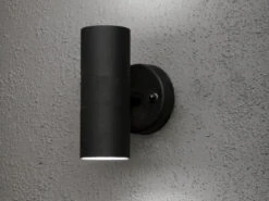Konstsmide Moderne Up-Down Außenwandleuchte MODENA, Höhe 17cm, Schwarz