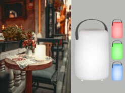 FHL Easy Outdoor Akku Tischlampe ORNO Ohne Kabel Mit Fernbedienung & RGB, Höhe 20cm