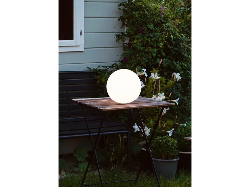 Reality Leuchten Outdoor LED Kugel Tischleuchte BAHAMAS Mit Akku Per USB Aufladbar, Weiß Ø 25cm 6 Reality Leuchten Outdoor LED Kugel Tischleuchte BAHAMAS Mit Akku Per USB Aufladbar, Weiß Ø 25cm – Bild 4