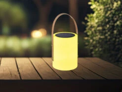 FHL Easy Outdoor Solar Tischleuchte BARI 24cm Mit Fernbedienung & RGB Farben