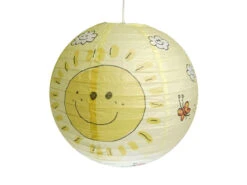 Niermann Papier Lampenschirm Fürs Kinderzimmer Mit Fröhlichem Sonnen Motiv Ø 40cm