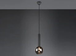 Trio Leuchten Pendelleuchte CLAYTON Industrial Einflammig Rauchglas - Glaskugel Ø 20cm -Bestes Beleuchtungs Geschäft pendelleuchte clayton industrial einflammig rauchg 2