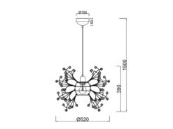 Reality Leuchten Pendelleuchte GLORIA Messing Mit Applikationen Im Florentiner Stil - Ø 52cm -Bestes Beleuchtungs Geschäft pendelleuchte gloria messing mit applikationen im 1 8