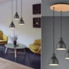 Trio Leuchten Pendelleuchte HENLEY 3 Flammig Schwarz Matt Mit Holz Ø 40cm Industrial Style -Bestes Beleuchtungs Geschäft pendelleuchte henley 3 flammig schwarz matt mit ho