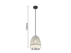 Globo Pendelleuchte HOLLIE Mit Lampenschirm Ø 20cm, Metall Silber -Bestes Beleuchtungs Geschäft pendelleuchte hollie mit lampenschirm 20cm metall 1 2